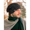 Chalier 2-piece slouch beanie knitted hat winter hat for men