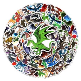 Bric Dodo Pack of 100 Dragon Stickers Water Bottles Laptop Phone Guitar Skateboard Computer Suitcase Bicycle Dragon Vinyl Stickers Waterproof Aesthetic Stickers for Teenagers Children Adults