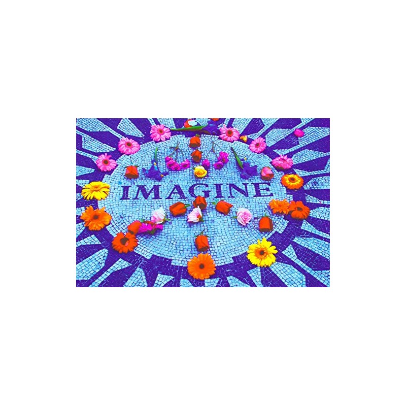 Imagine (John Lennon Memorial) Non-Flocked Blacklight Music Poster Print -
