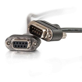 C2G 52162 Serial RS232 DB9 Cable with Low Profile Connectors M/F, in-Wall CMG-Rated, Black (35 Feet, 10.66 Meters)