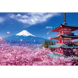 [Made in Japan] Beverly 300-057 Jigsaw Puzzle Fuji and Sakura Dancing Asama Shrine (10.2 x 15.0 inches (26 x 38 cm)