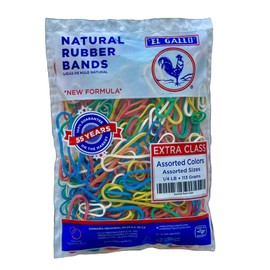 EL GALLO Ligas de Hule de Diferentes Tamaños y Colores, Bandas de Goma de Diferentes Tamaños - Ideal para Hogar, Oficina y Escuela 113 gramos - ¼ de libra (De Colores) Medidas 18, 10 y 8
