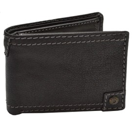 flevado Lozano Men's Black Leather Wallet, black, Modern