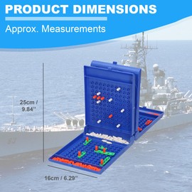 Sea Battle Game - 2 Player Strategy Board Game, Sink the Battle Ships and War Ships, Fun Interactive Travel Game, For Children and Adults