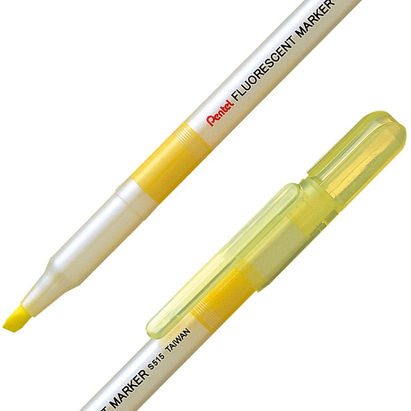 Pentel S515-G Marcatexto Cuerpo Delgado, Amarillo
