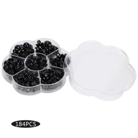 Animal Buttons, Decorative Black 184pcs Artificial Mushroom Domed DIY Plastic Eyes, Sewing Buttons for Art Craft Art Toys Craft Supplies