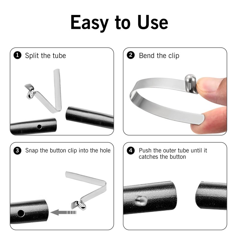 Begino 16-Pack 4x5.6mm Steel Kayak Paddle Snaps - V-Shaped Single