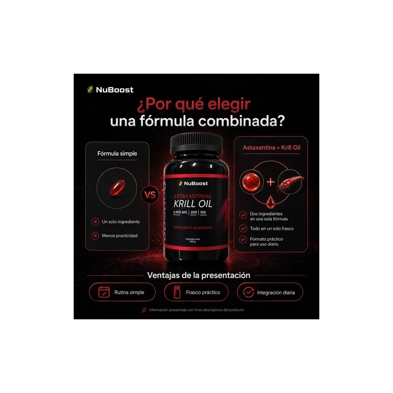 Astaxantina Cápsulas Con Krill Oil 2400 Mg 200 Piezas