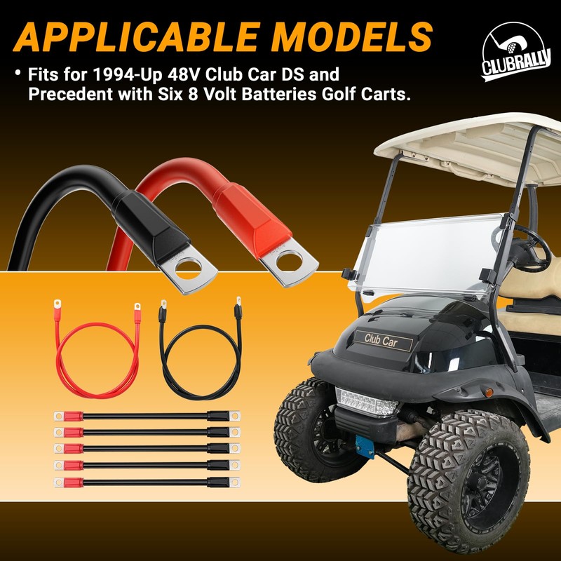 CLUBRALLY Golf Cart Heavy Duty Battery Cable 7 PCS Set