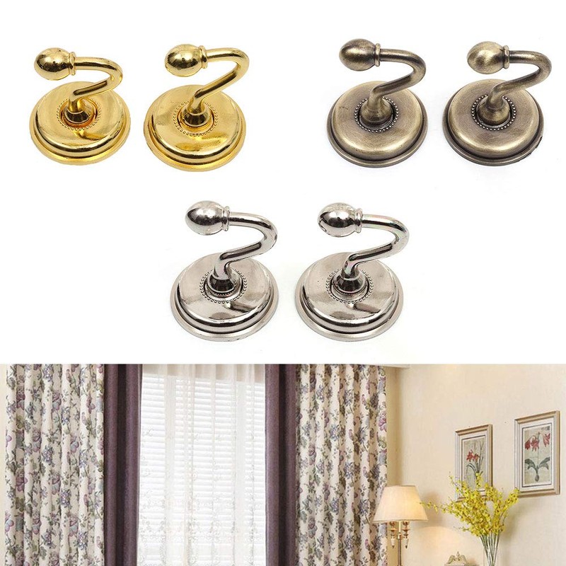 SagaSave 2 PCS Vintage Alloy Pommel, Tieback Hooks Curtain Holdbacks