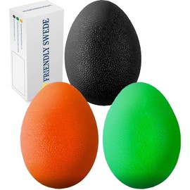 The Friendly Swede Stress Balls for Adults — 3 Squeeze Balls for Hand Therapy, Stress Relief & Hand Strength; Exercise for Grip Strength with 3 Resistance Levels; Egg-Shaped & Skin-Safe