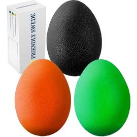 The Friendly Swede Stress Balls for Adults — 3 Squeeze Balls for Hand Therapy, Stress Relief & Hand Strength; Exercise for Grip Strength with 3 Resistance Levels; Egg-Shaped & Skin-Safe