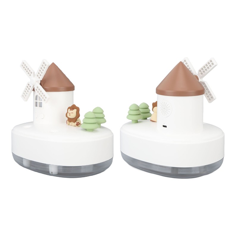Windmill Music Box Humidifier Creative Bedroom Office Wireless Portable Rotating