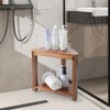 Shower Foot Rest 13.5in, Acacia Wood Shower Stool for Shaving