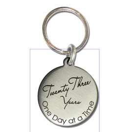 Serenity is Forever 23 Year Vintage Style AA Alcoholics Anonymous NA Narcotics Anonymous Clean and Sober Birthday Medallion Keychain