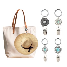 Wasise Hat Holder Clip for Bag - 4PCS Travel Accessories, Fashionable Bag Clips for Hats & Gloves, Travel Hat Holder for Bags & Backpacks, Backpack Accessories, Glove Clips, Hand Luggage Accessorie