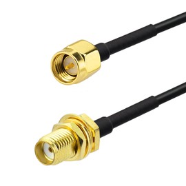 Superbat SMA Male to SMA Female Bulkhead ALMR100 RF Coaxial Cable 2m,with 3pcs RF Coax SMA Adapter for SDR Equipment Antenna Ham Radio 3G 4G LTE Antenna ADS-B GPS and etc