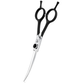 Dragon Creek 6" Upward Curved Dog Grooming Scissors Shears for Grooming Face and Paws Safety Shears Trimming Cutting Scissors for Dog Cat Pet Black