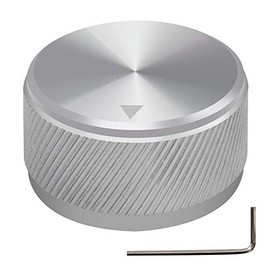 mxuteuk KNOB-06-30SR Guitar Knobs Silver Guitar Knobs Audio Volume Control Aluminium Rotary Potentiometer Rotary Knobs for Electric Guitars Bass Screw Replacement Part Type 30 x 17 mm (D x H)