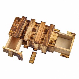 Alnicov Wooden Mystery Puzzle Box with 2 Large Secret Compartments for Money Vouchers, Jewellery, Birthday Gift