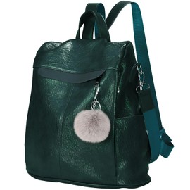 Puwuzixi Women Backpack Waterproof Anti-Theft Lightweight PU Fashion Travel Multipurpose Convertible Purse Shoulder Bag Handbag Backpack（Green）