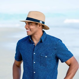 CARKELLA by Wallaroo Palm Beach Fedora - UPF 50+, Travel Friendly, Lightweight, Adjustable Fit, Designed in Australia, Caramel, Large/Extra Large