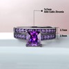 SHELOVES Black Plated Couples Women Purple Wedding Rings Sets His