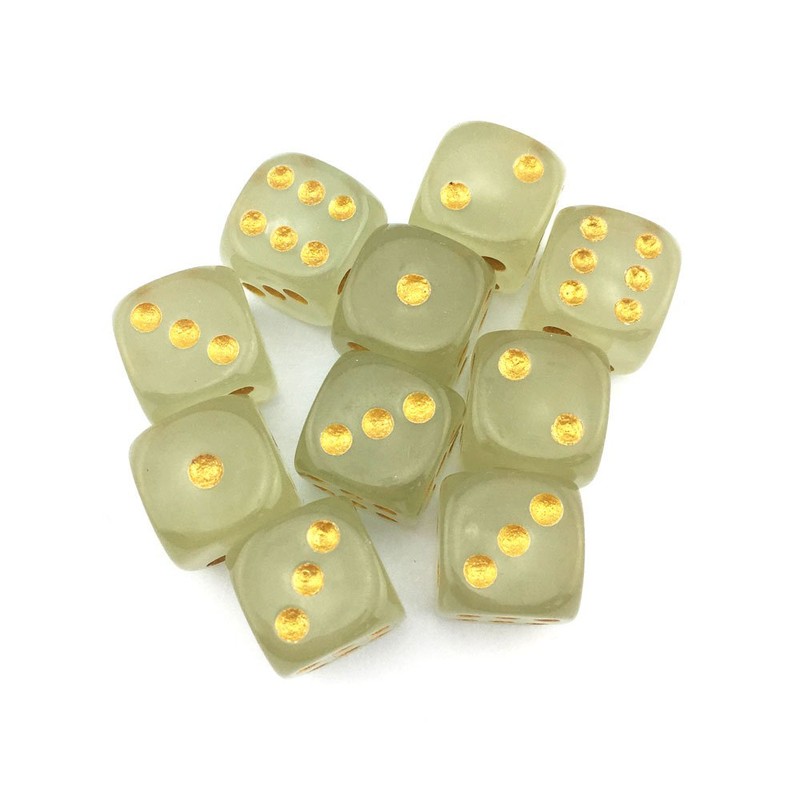 SmartDealsPro 10-Pack D6 Six Sided Glow in The Dark Dice