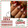 Christmas Press on Nails Medium lmond Fake Nails Red French