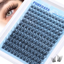 PHKERATA Wispy Lash Clusters Natural Eyelash Clusters Fairy Lashes Clusters CD Curvature Cluster Eyelash Extensions DIY Soft Individual Lashes at Home Eyelash Extension with Thin Band, 8-16 mm