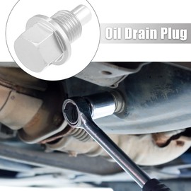 X AUTOHAUX 1 Set M12x1.25 Oil Drain Bolt with 5 Washer for Car Silver Tone