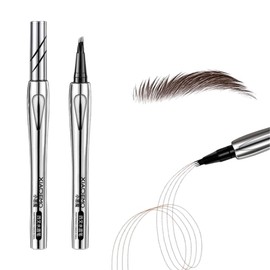 LEEINTO 4d Liquid Eyebrow New Sensation Eyebrow Eyebrow Color Retains Crisp Vibrant Fork Brush Liquid Eyebrow Waterproof Cosmetic Makeup Pen 4 Tip Eyebrow,4 Tipped Precise Brow Pen, Tiny My 4 Tip Brow