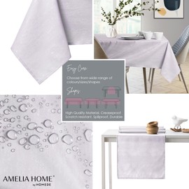 AmeliaHome Tischdecke 150x260 cm Tischtuch Tafeldecke Fleckschutz Lotuseffekt Abwaschbar Wasserabweisend Ornament Vesta Flieder