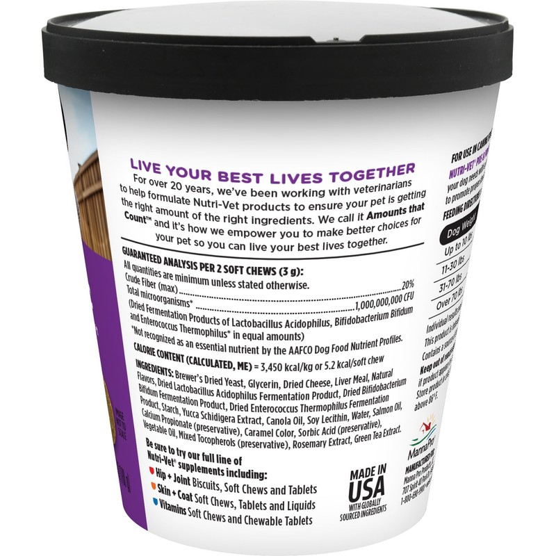 Nutri-Vet Pre & Probiotics for Dogs, Digestive Support, Upset Stomach,