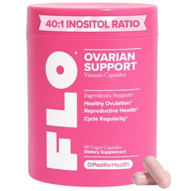 O Positiv FLO Ovarian Health Support - Hormone Balance for Women, Supplement with DIM, Myo & D-Chiro Inositol, Folic Acid - Supports Healthy Ovulation, Cycle Regularity - 30 Servings