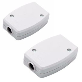 2 x Junction Box Connection Box Cable Connector - 3-Pin IP44 Connection Terminal Cable Box with Screw Terminal for LED Lighting White