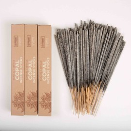 Copal Incense 120 Sticks, 100% INCIENSO Copal Mexicano 120 VARILLAS - Three 40 Incense Sticks Boxes.