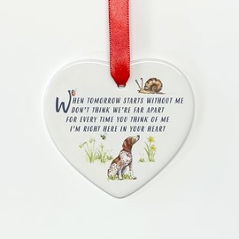 Image Industry German Shorthaired Pointer When Tomorrow Starts Ceramic Heart - Dog Memorial - Memorial Gift - Hanging Decoration