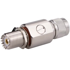Whisary UHF Lightning Arrestor PL-259 Lightning Surge Protector UHF Male to Female Bulkhead for HAM Radio Gear，CB Ham Two-Way Base Stations