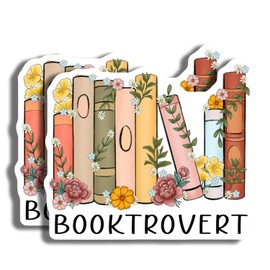Booktrovert Sticker - Book Lover Gift - Bibliophile Decal - Floral Book Sticker - Gift for Readers - Cute Bookish Sticker - Bookish Decor - Durable Decorative Design for Home Or Office AAS1705