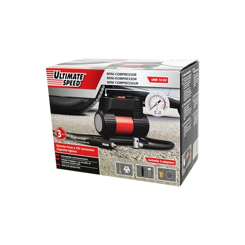 HEADNMORE® Bundle - ULTIMATE SPEED® Mini 12V Luft Kompressor UMK
