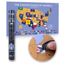 Atlas & Green Scratch Off US Map. Large Scratch Off Travel Map for States Visited