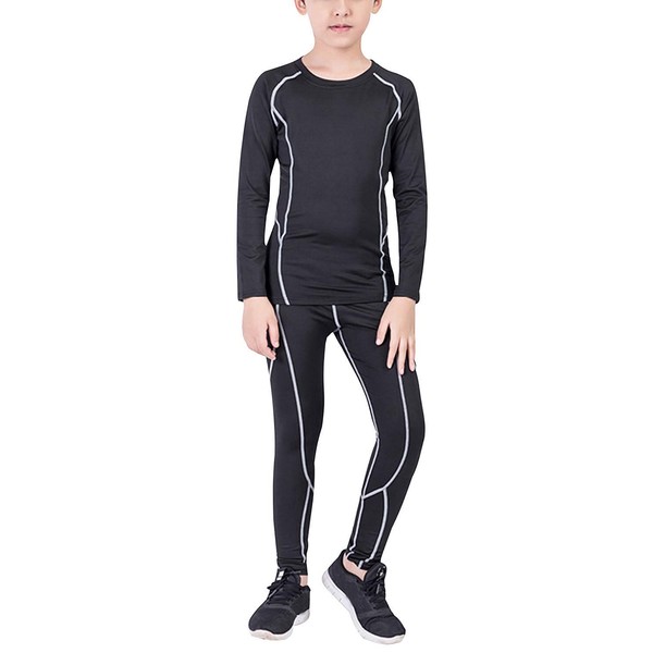 Boys Hockey Base Layer Moisture Wicking Quick Dry Underwear Crew