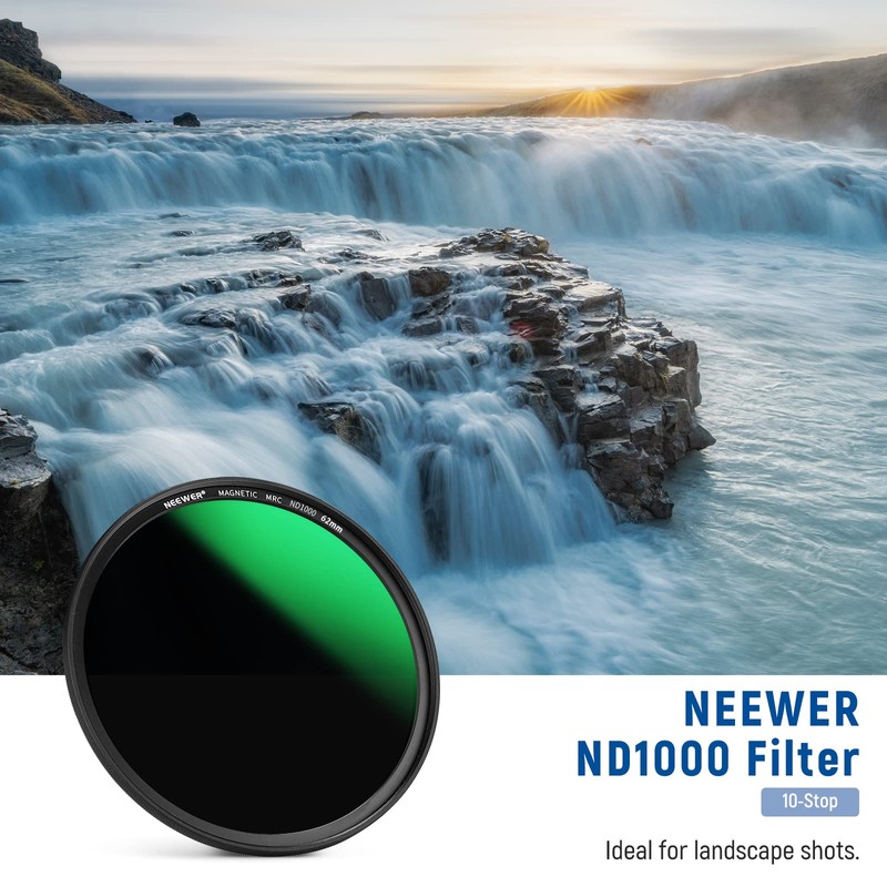 NEEWER 62mm 3-in-1 Magnetic ND Lens Filter Kit, Includes 10-Stop