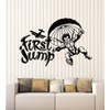 Vinyl Wall Decal First Jump Parachute Extreme Sport Skydiving Stickers Mural Large Decor (g6193) Black