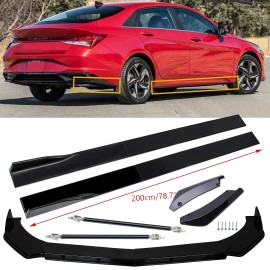For Hyundai Elantra &Si 78.7" Side+Skirt Rear Front Bumper Lip/ Splitter
