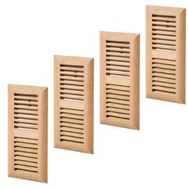 Homewell 4 Pcs Pack White Oak Wood Floor Register, Drop in Vent, 4x10 Inch, No Damper, Unfinished