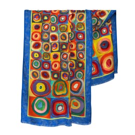 RainCaper Silk Blend Shawl Wraps For Women, Kandinsky Circles