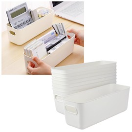 manekinext Simple Storage Box Set of 8 with Handles, Rounded Corners, Versatile for Desk, Kitchen, Washbasin