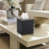 BTSKY Household Square Linen Tissue Box with Decorative Gold Line
